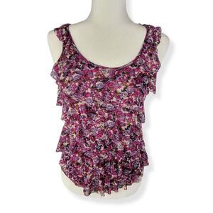 Express  Floral Ruffled layered Top XS
